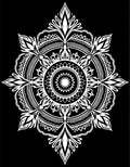 Intricate White Lace Mandala Pattern Rug