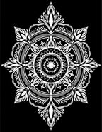 Intricate White Lace Mandala Pattern Rug