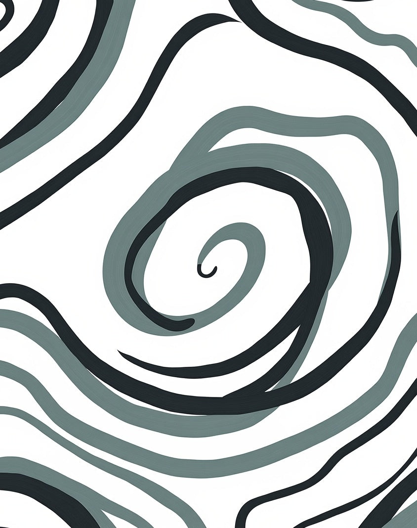 Swirling Dark Teal Abstract Strokes Rug