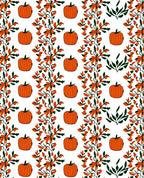 Orange Pumpkin Autumn Vine Swirl Rug