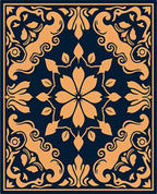 Elegant Floral And Scrollwork Pattern Rug