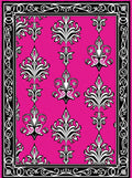 Bold Floral Damask Pattern Rug