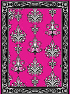 Bold Floral Damask Pattern Rug