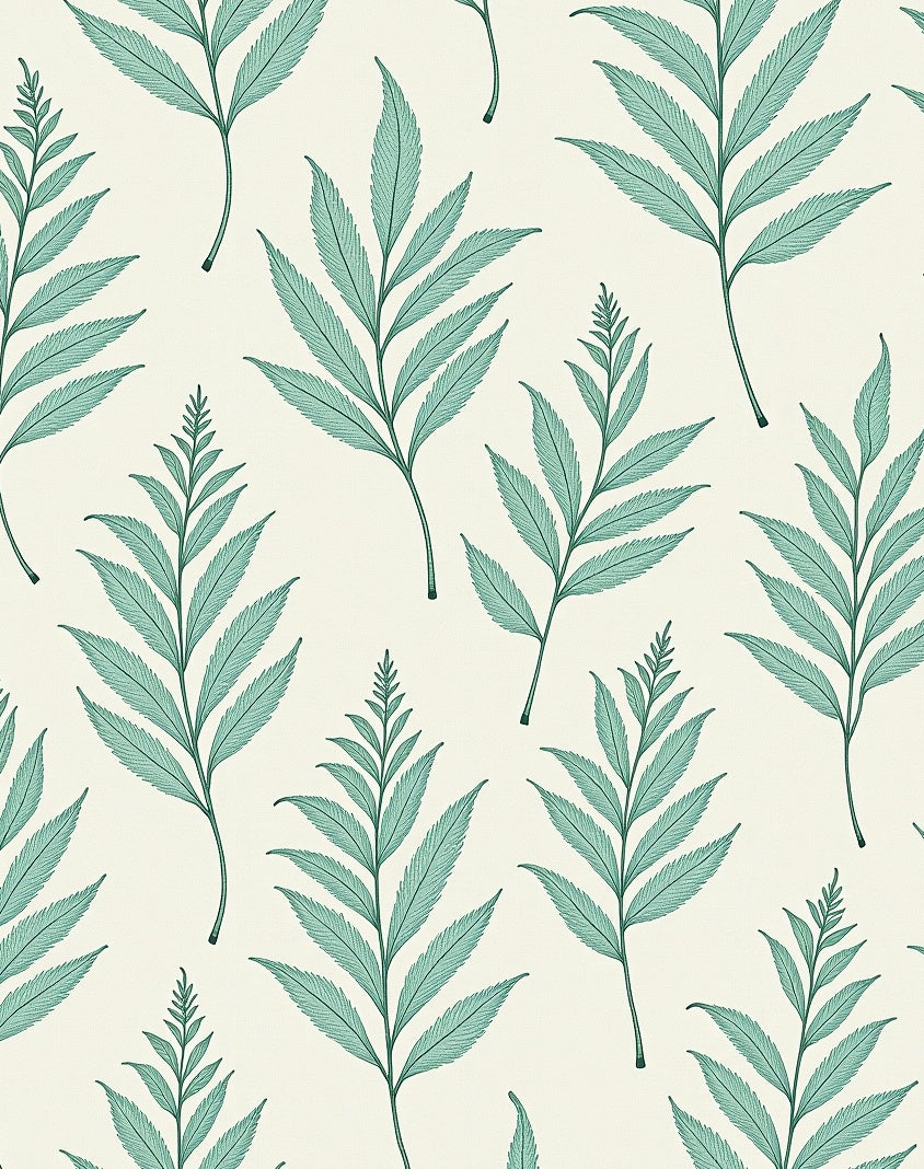 Emerald Fern Botanical Pattern Rug