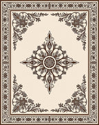 Ornate Laurel Floral Medallion Rug