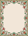 Vintage Floral Vine Border Design Rug