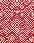 Red White Diamond Illusion Rug