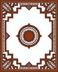 Brown Geometric Sunburst Style Rug