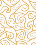 Abstract Yellow Swirl Pattern Design Rug