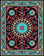 Bold Floral Medallion Pattern Rug