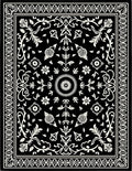 Classic Floral Monochromatic Ornament Rug