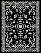 Classic Floral Monochromatic Ornament Rug