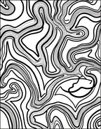 Abstract Black White Contour Rug