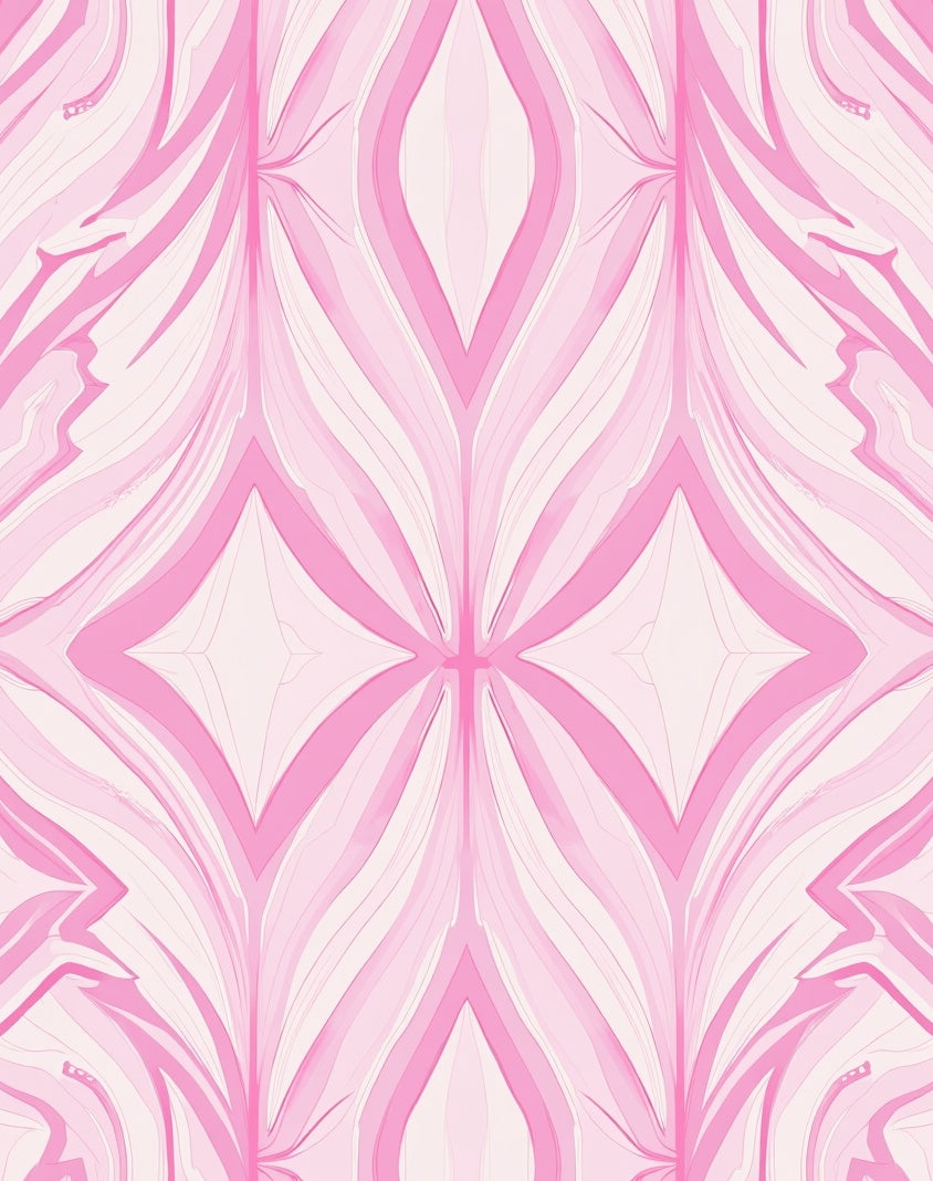 Pink Abstract Flowing Lines Design Rug