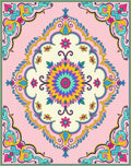 Vibrant Floral Medallion Pastel Rug