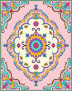 Vibrant Floral Medallion Pastel Rug