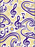 Musical Notes In Purple Gold Rug