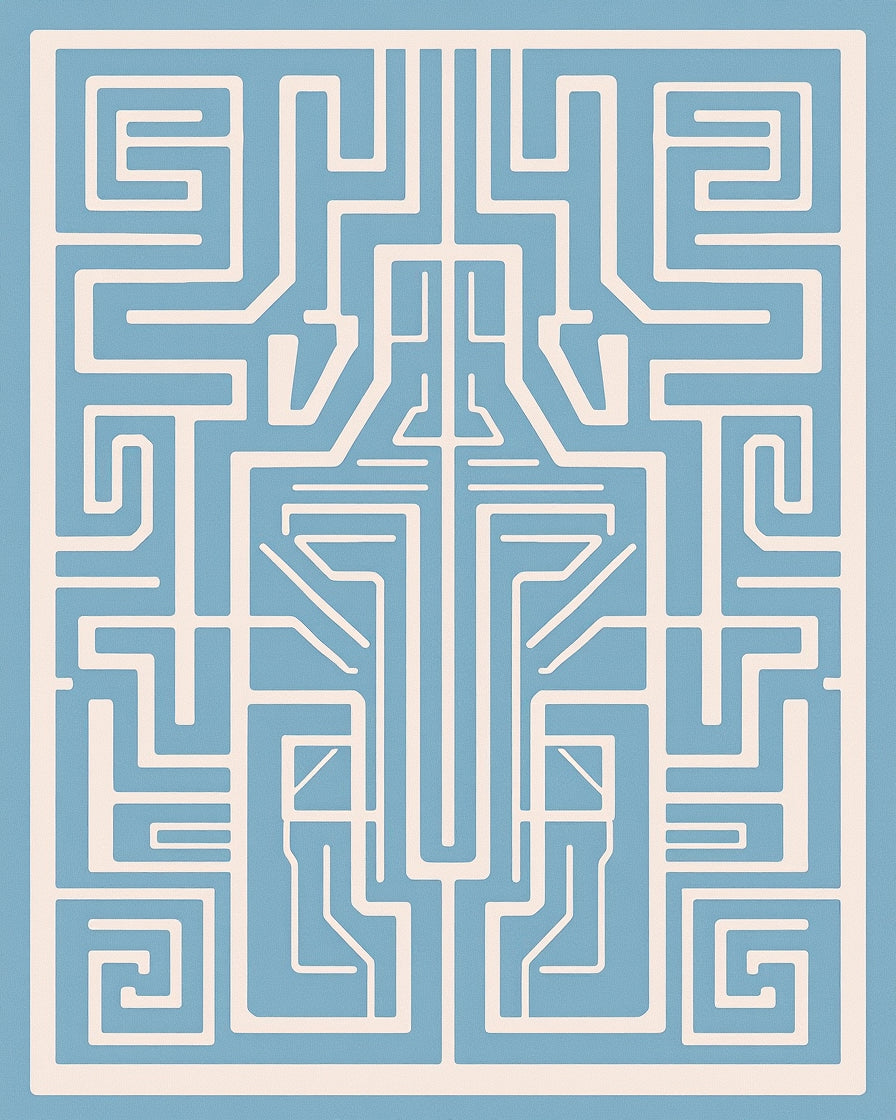Labyrinth Geometric Pattern Rug