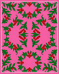 Pink Floral Holly Berry Garland Rug