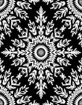 Bold Black and White Floral Mandala Rug