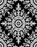 Bold Black and White Floral Mandala Rug