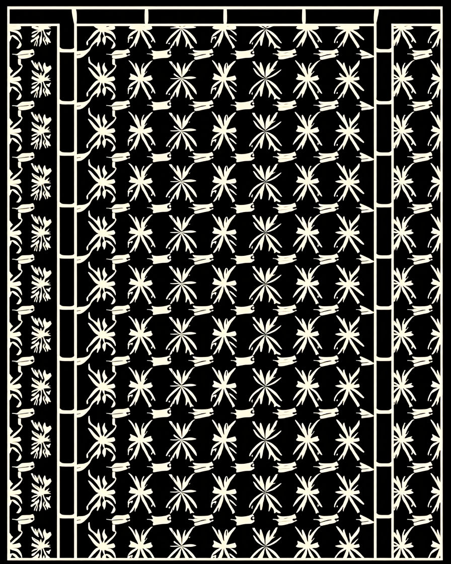Abstract Starburst Patterned Textile Rug