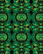 Lush Green Exotic Floral Pattern Rug