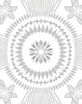 Gray Floral Sunburst Mandala Design Rug