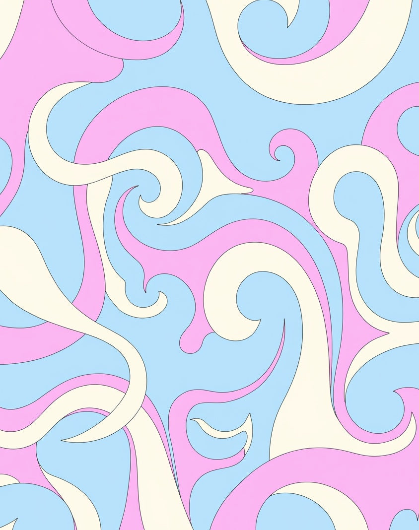Pastel Swirl Pattern Design Rug