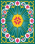 Floral burst and petal pattern Rug