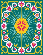 Floral burst and petal pattern Rug