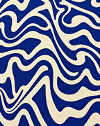 Blue Cream Swirls Pattern Rug