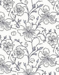 Delicate Floral Vine Sketch Design Rug