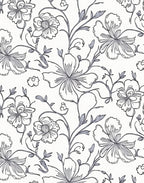 Delicate Floral Vine Sketch Design Rug