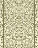 Art Nouveau Floral Swirl Design Rug