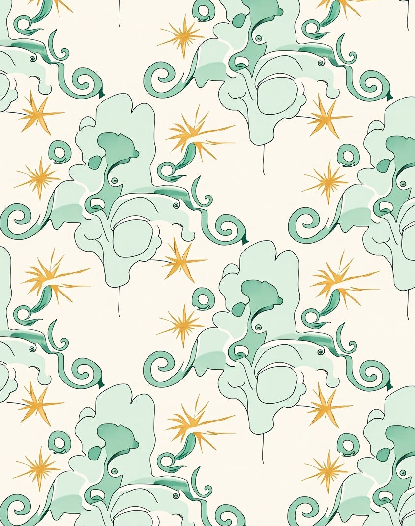 Ethereal Swirls Starbursts Design Rug
