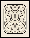 Abstract Swirls Monochromatic Line Art Design Rug