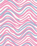 Pink Blue Wave Pattern Rug
