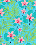 Tropical Pink Orchid Leaf Pattern Rug