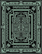 Circuit Board Inspired Abstract Geometric Design Rug