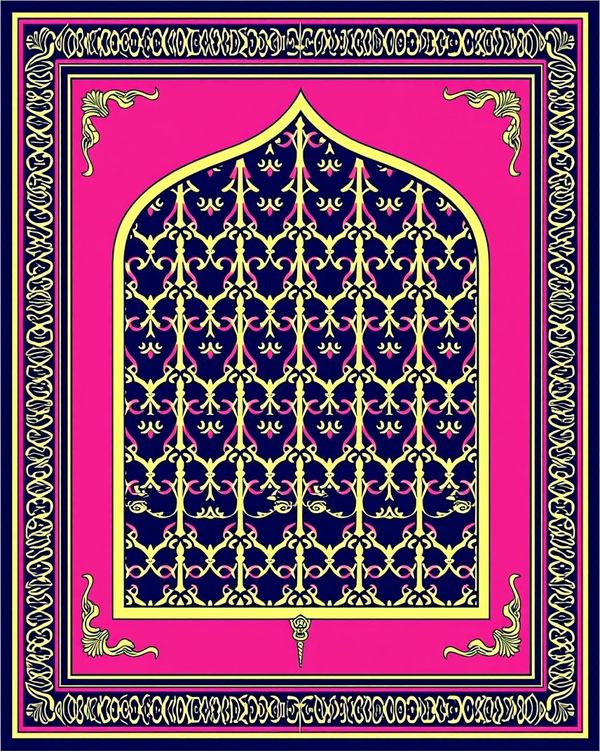 Ornate Arch Geometric Pattern Rug