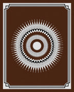 Radial Sunburst With Geometric Border Rug