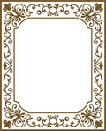 Decorative Brown Floral Border Design Rug