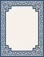 Navajo Blue Classic Geometric Border Rug