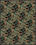 Abstract Botanical Swirl Pattern Rug