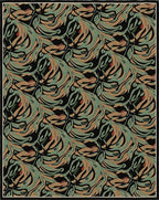 Abstract Botanical Swirl Pattern Rug