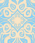 Elegant Blue Swirl Pattern Tile Rug