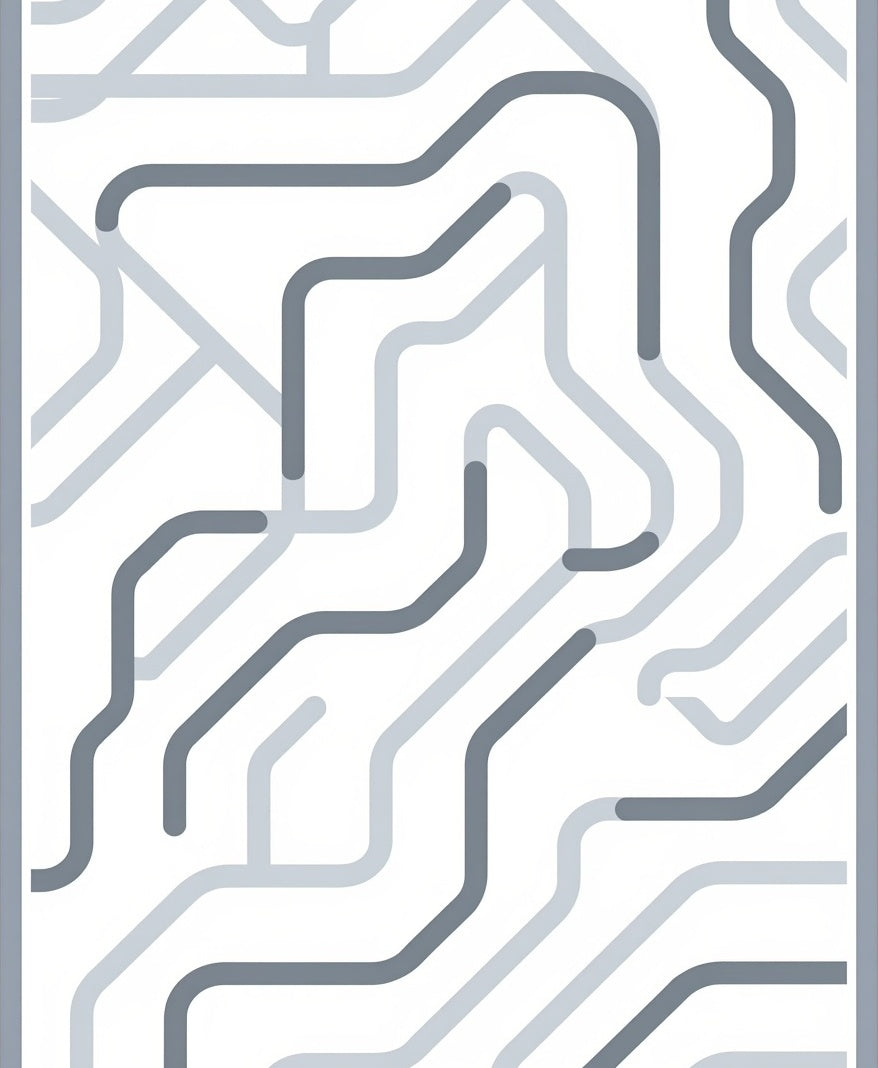 Gray Circuit Board Graphic Rug