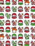 Festive Red Green Character Candy Cane Ensemble Rug