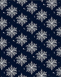 White Snowflake Stars Navy Rug